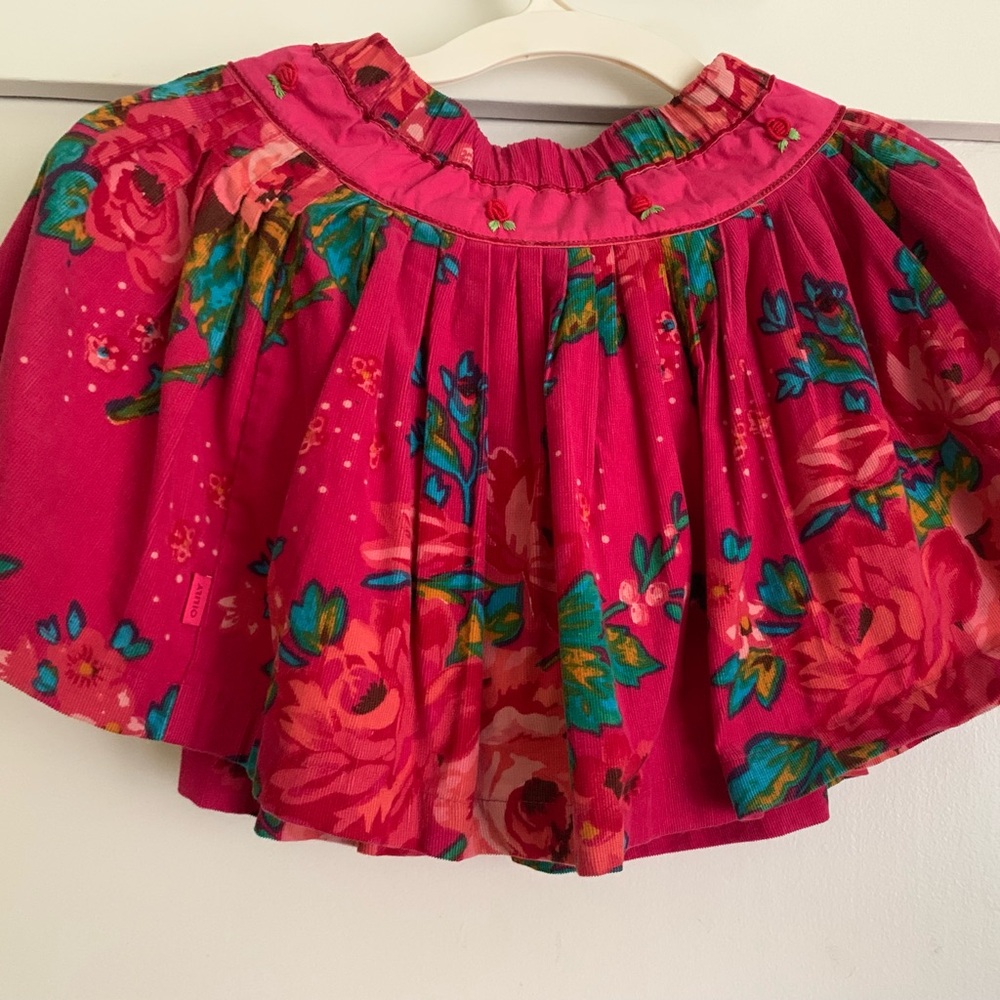Oilily Girls 5t corduroy fuchsia flowery stunning fully lined - worn twice!